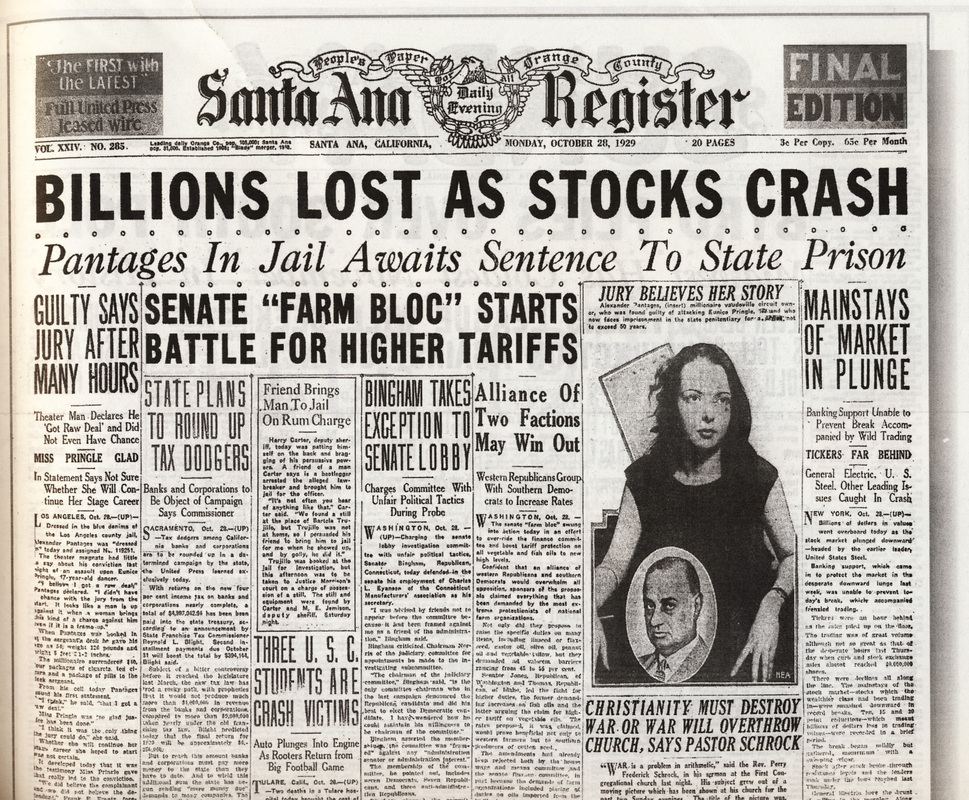 pictures of stock market crash starting the great depression